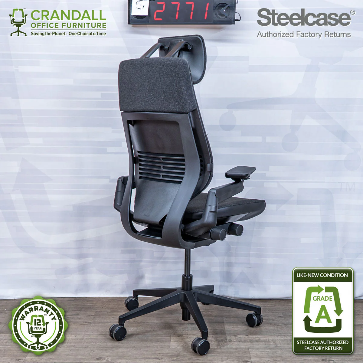 S-2771 - Steelcase Gesture with Headrest - Grade A - Image 2