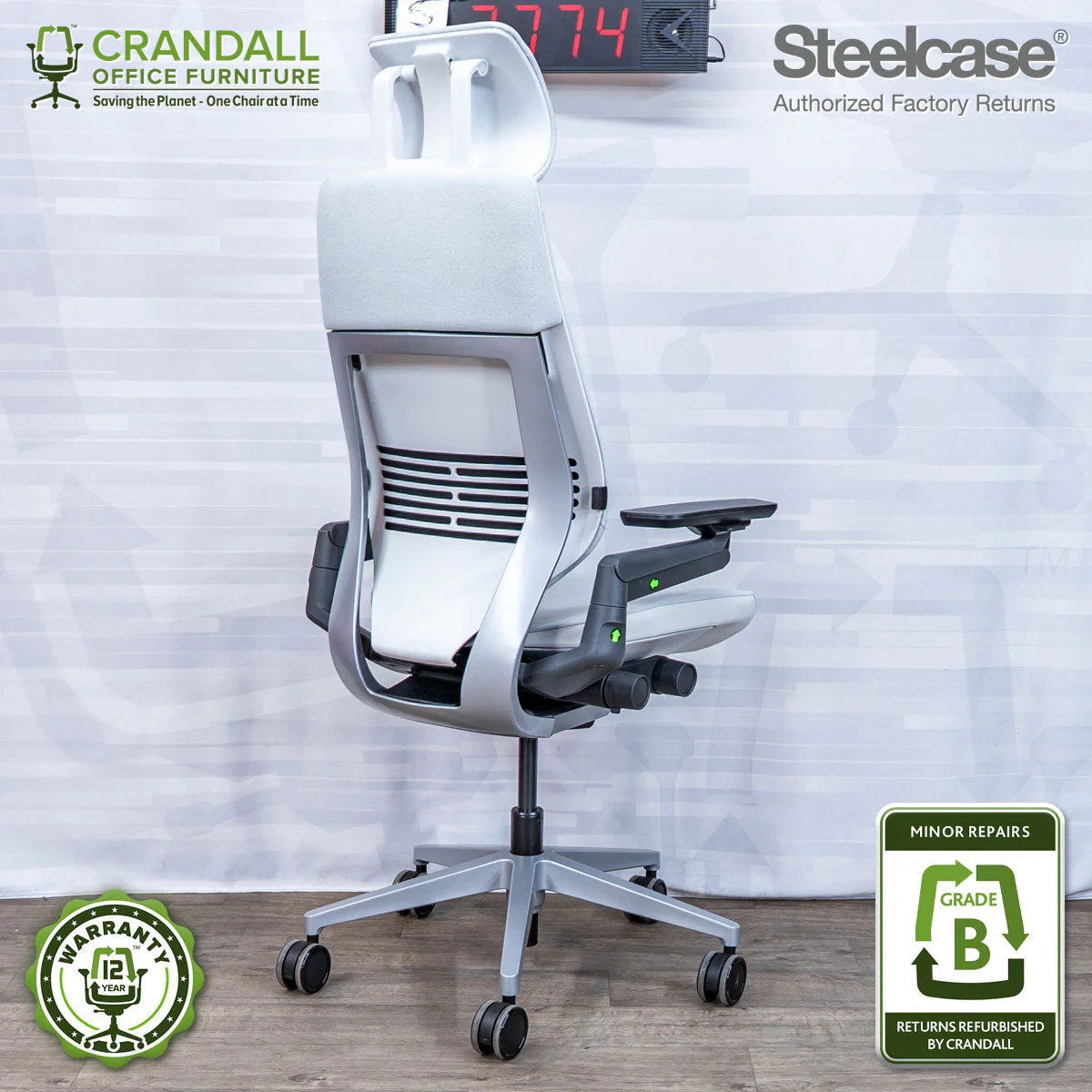 S-2774 - Steelcase Gesture with Headrest - Grade B - Image 2