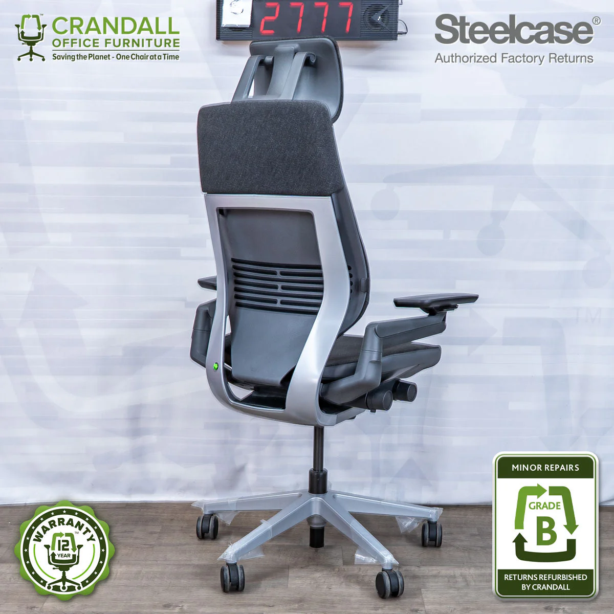 S-2777 - Steelcase Gesture with Headrest - Grade B - Image 2