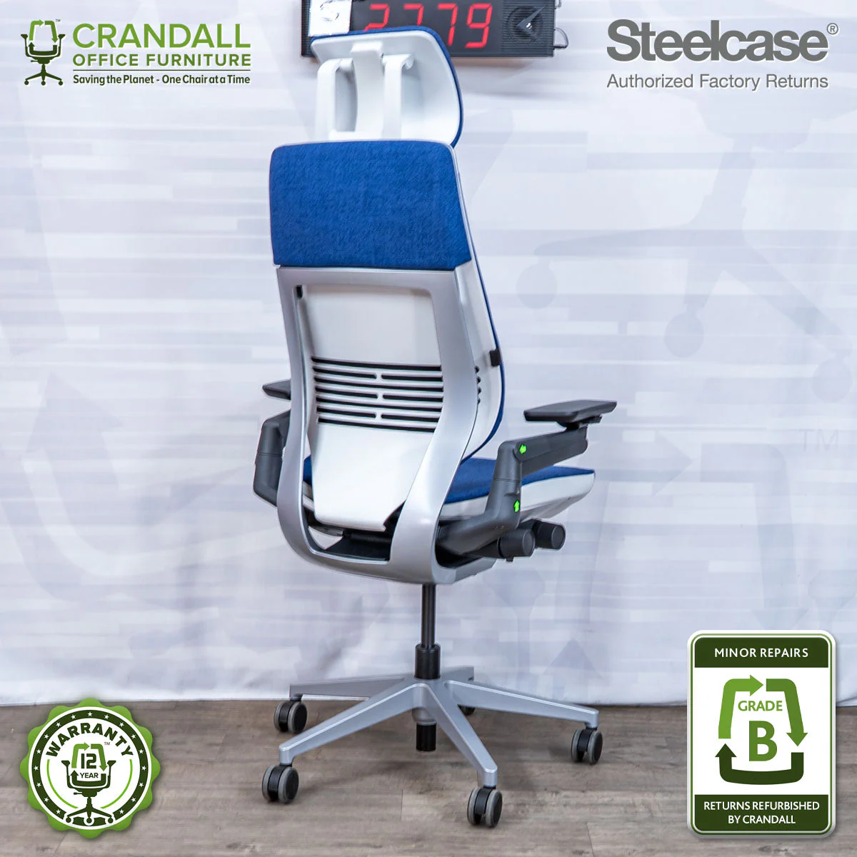 S-2779 - Steelcase Gesture with Headrest - Grade B - Image 2