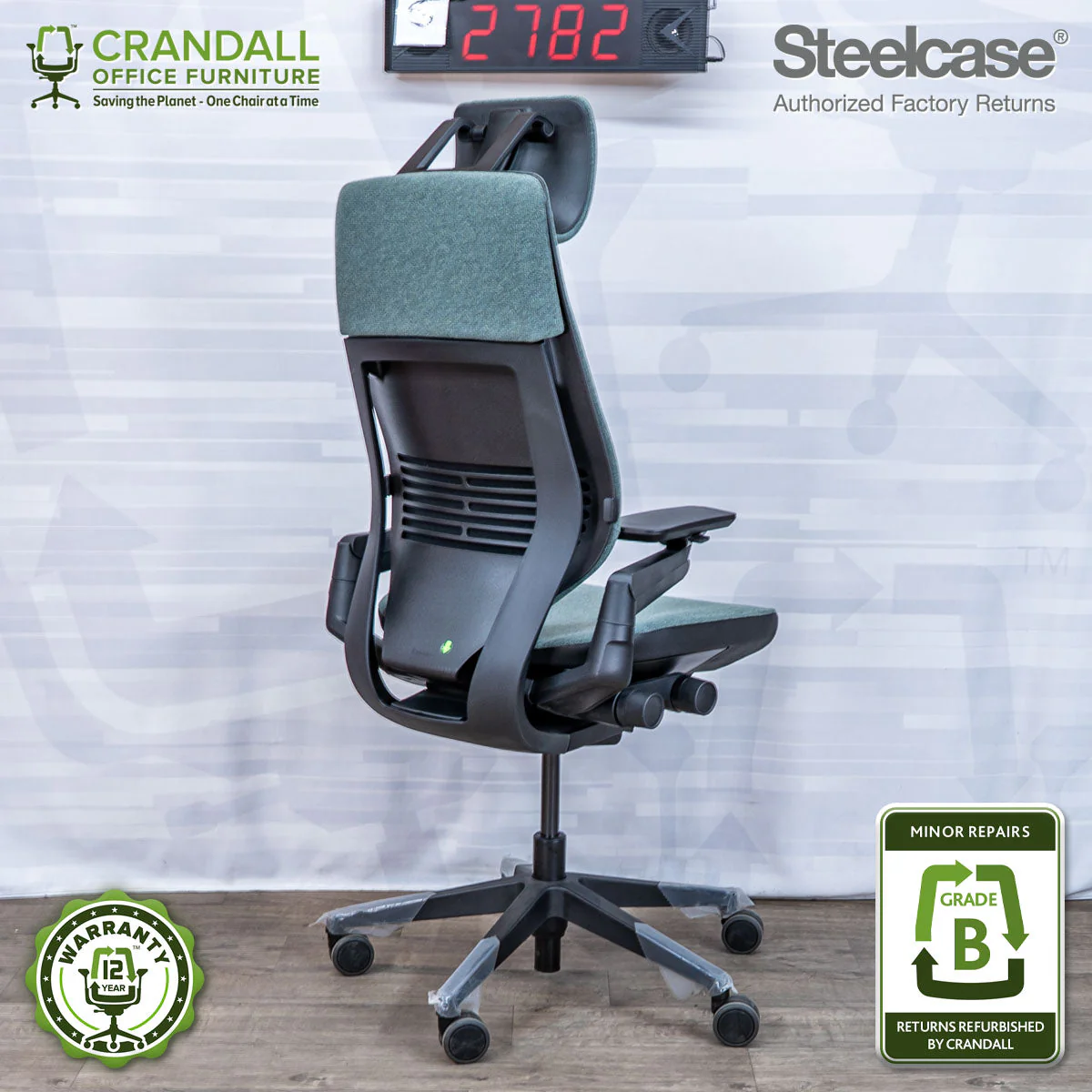 S-2782 - Steelcase Gesture with Headrest - Grade B - Image 2