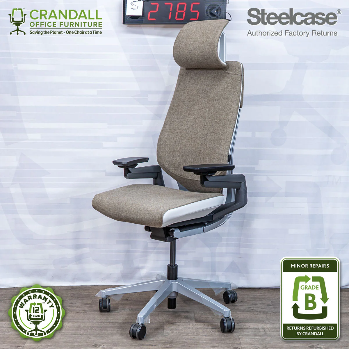 S-2785 - Steelcase Gesture with Headrest - Grade B