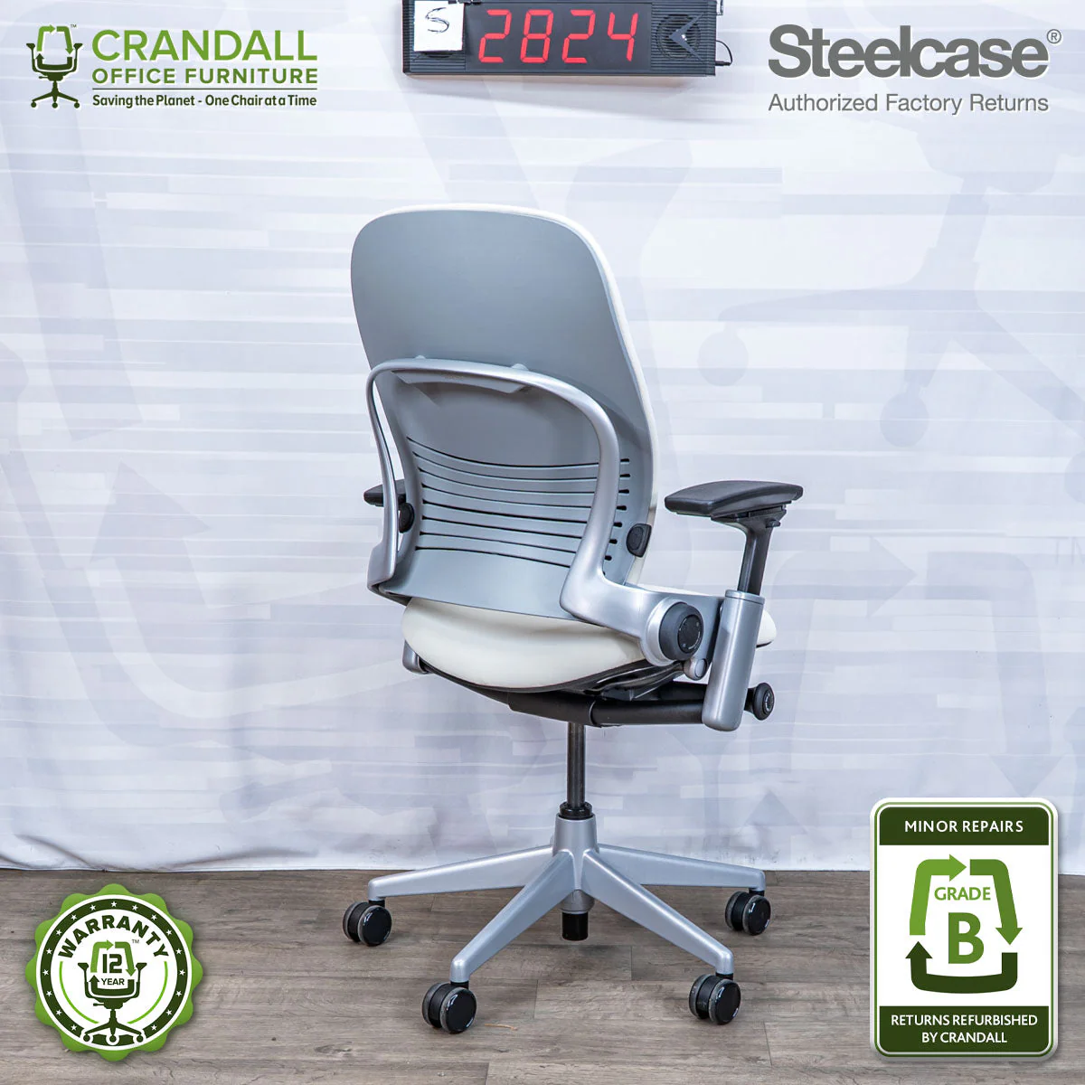 S-2824 - Steelcase V2 Leap - Grade B - Image 2