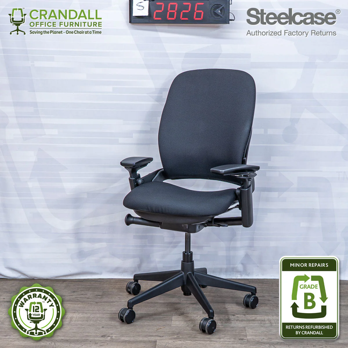 S-2826 - Steelcase V2 Leap - Grade B