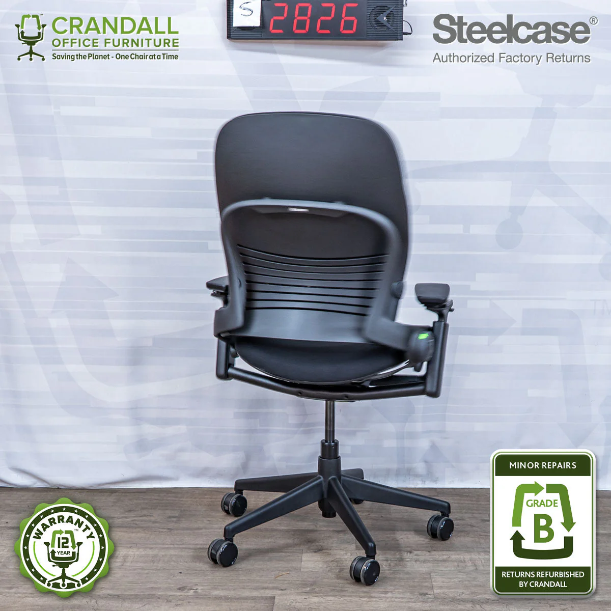S-2826 - Steelcase V2 Leap - Grade B - Image 2