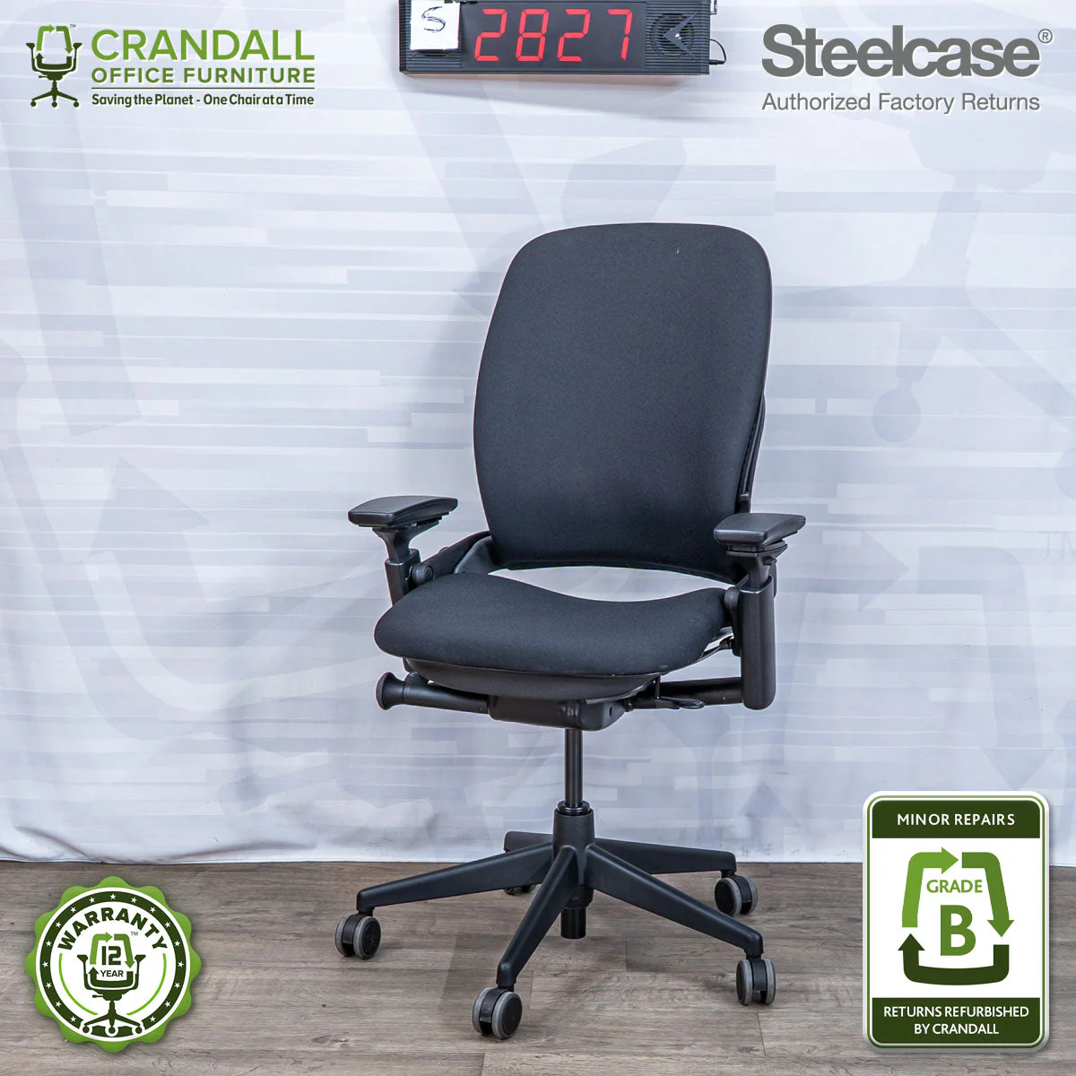 S-2827 - Steelcase V2 Leap - Grade B