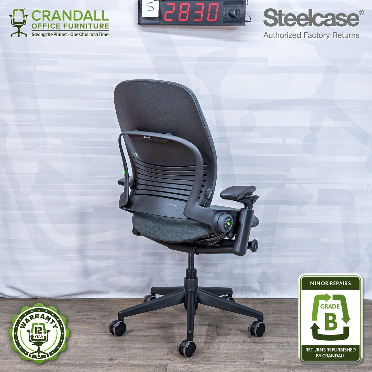 S-2830 - Steelcase V2 Leap - Grade B - Image 2