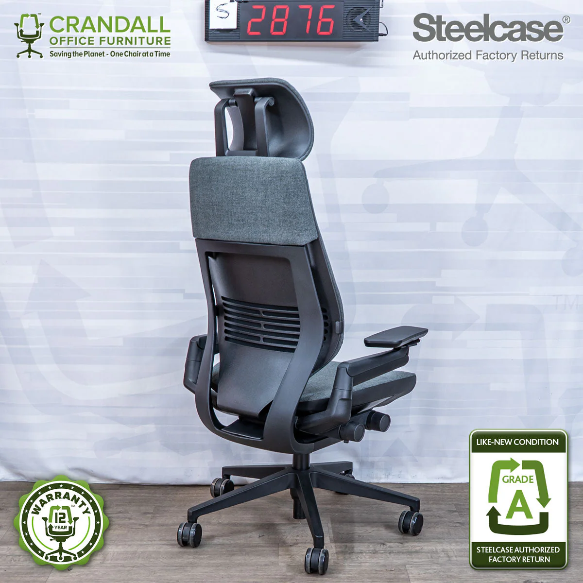 S-2876 - Steelcase Gesture with Headrest - Grade A - Image 2