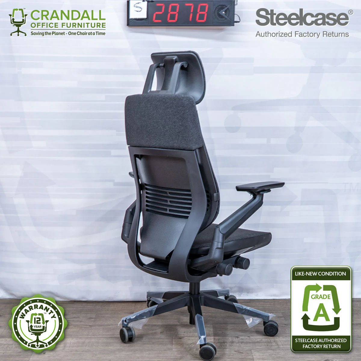 S-2878 - Steelcase Gesture with Headrest - Grade A - Image 2