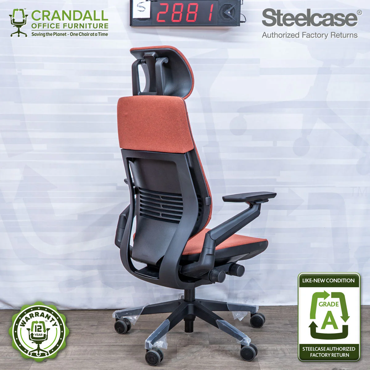 S-2881 - Steelcase Gesture with Headrest - Grade A - Image 2