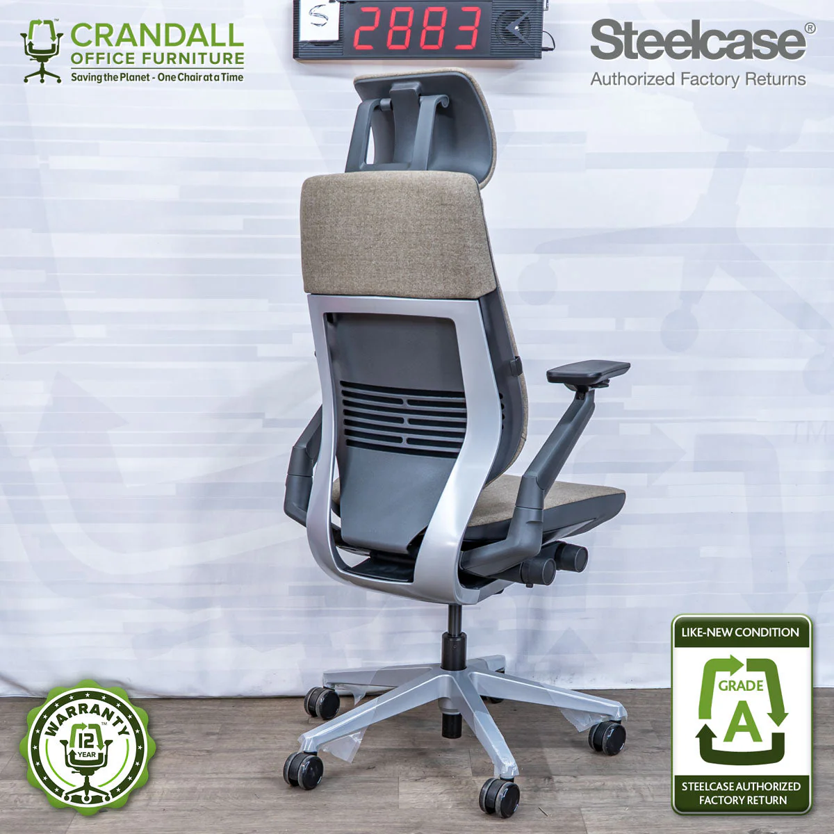 S-2883 - Steelcase Gesture with Headrest - Grade A - Image 2