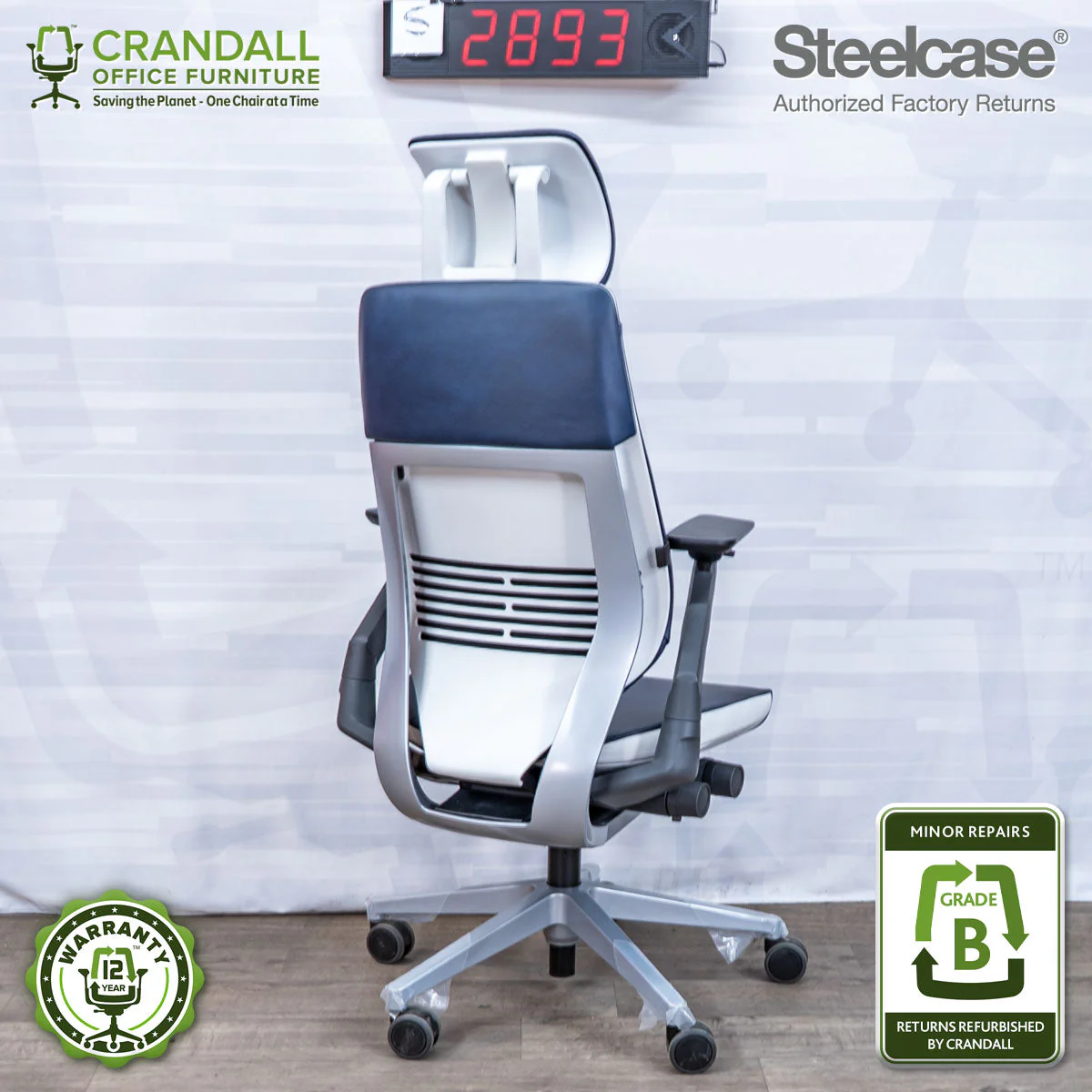 S-2893 - Steelcase Gesture with Headrest - Grade B - Image 2