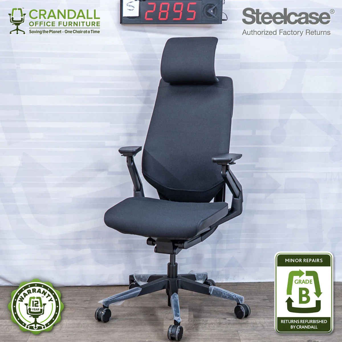 S-2895 - Steelcase Gesture with Headrest - Grade B