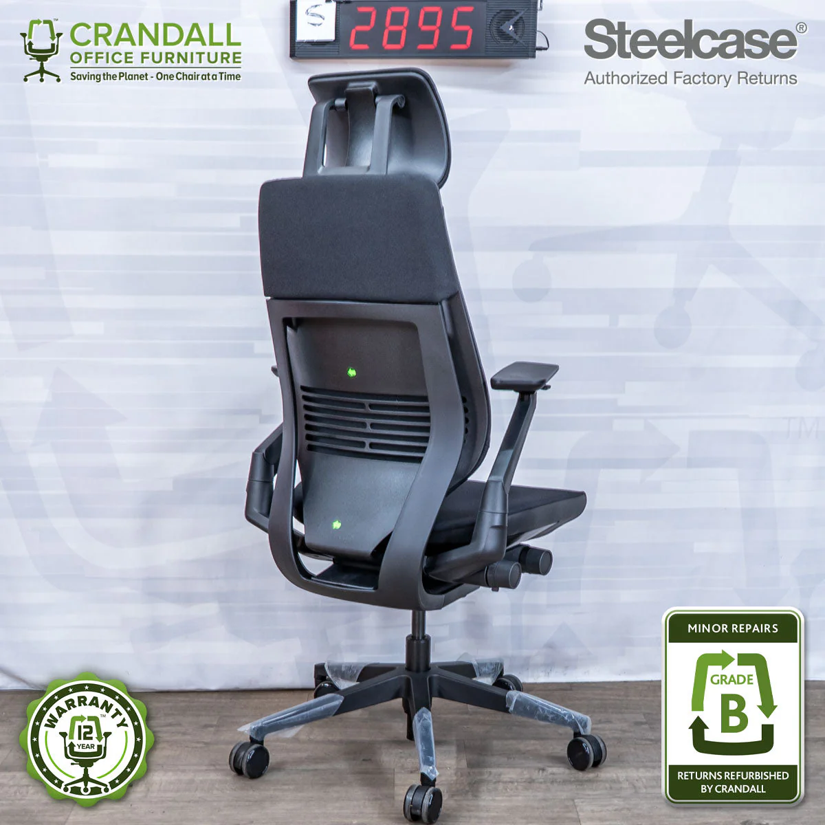 S-2895 - Steelcase Gesture with Headrest - Grade B - Image 2