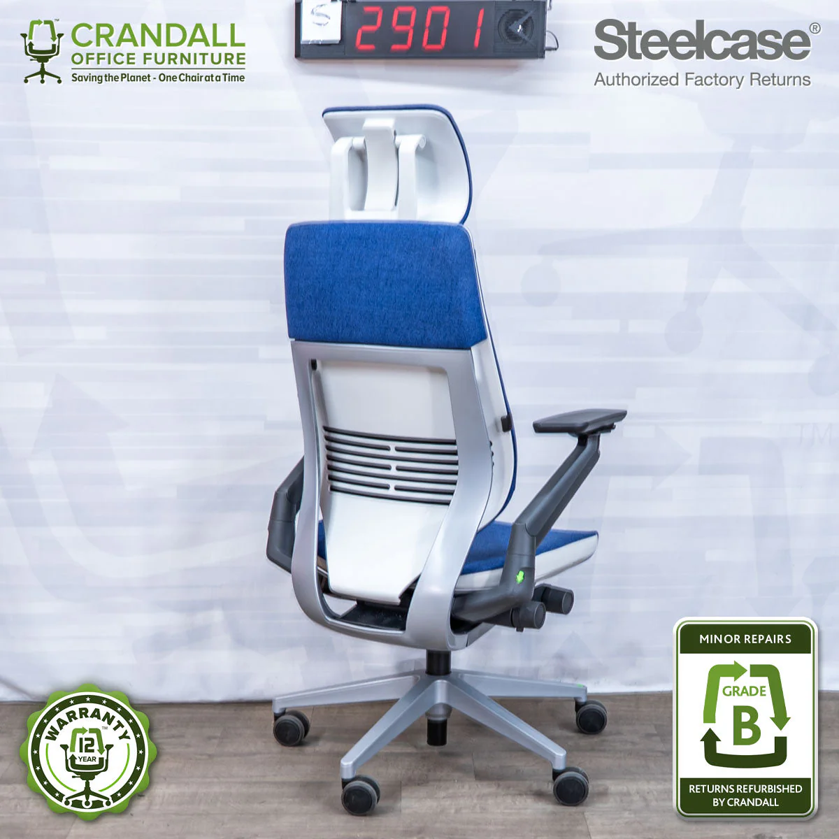 S-2901 - Steelcase Gesture with Headrest - Grade B - Image 2