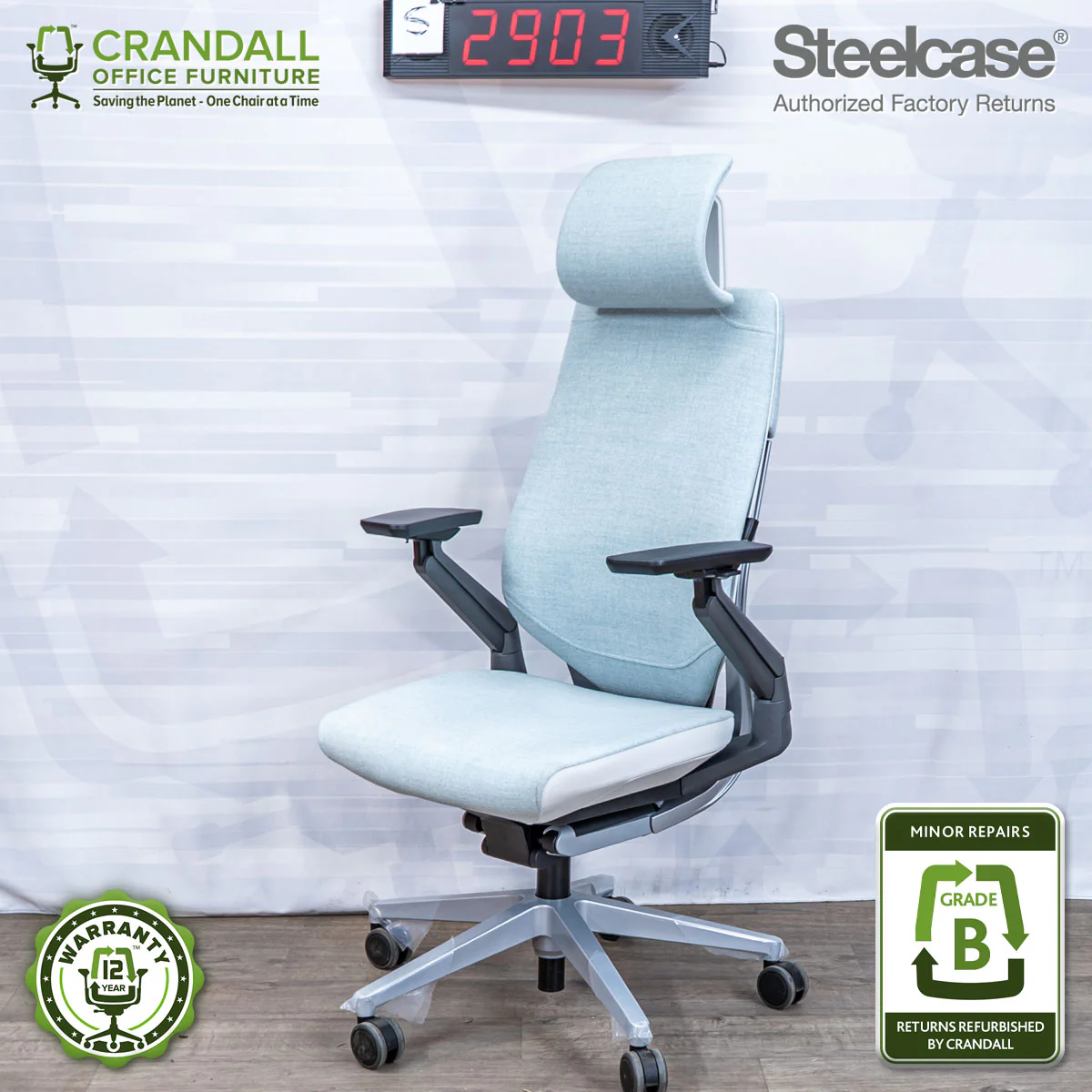 S-2903 - Steelcase Gesture with Headrest - Grade B
