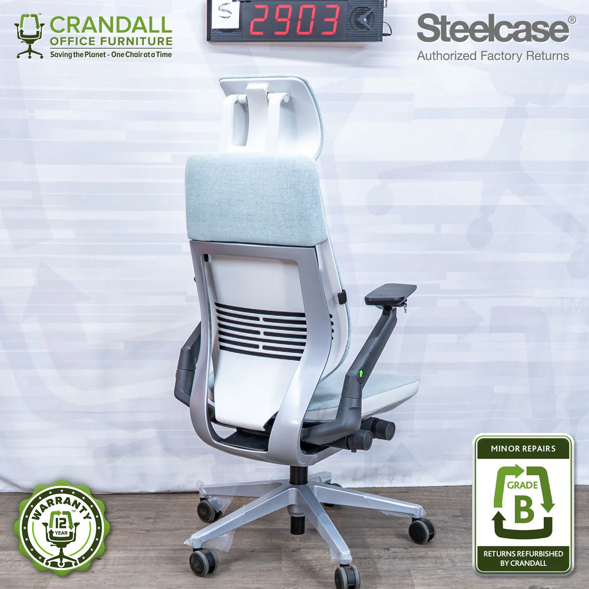S-2903 - Steelcase Gesture with Headrest - Grade B - Image 2
