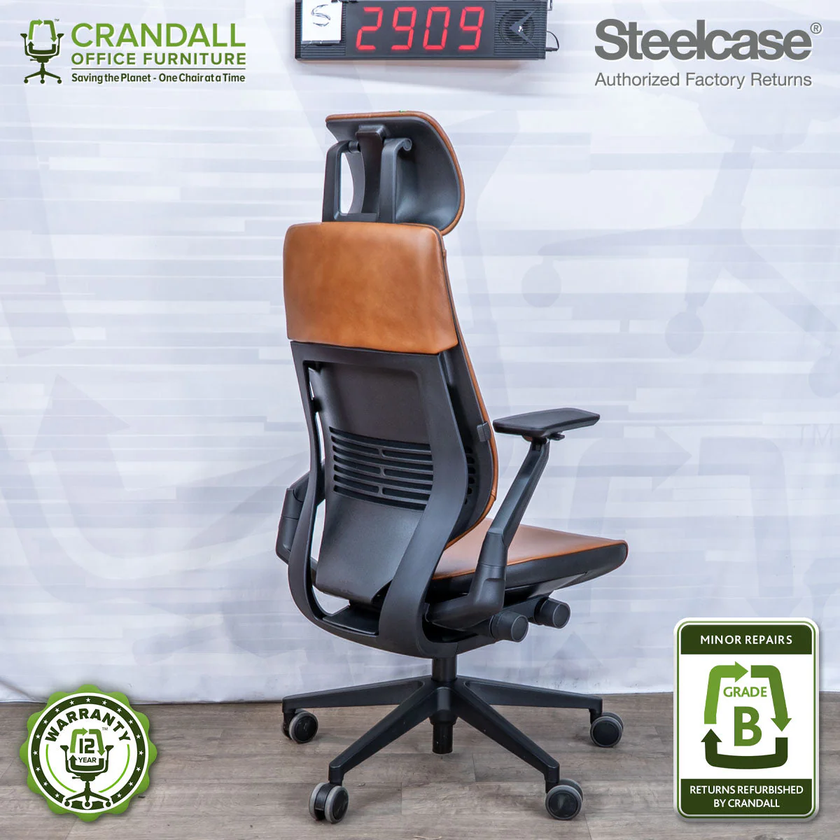 S-2909 - Steelcase Gesture with Headrest - Grade B - Image 2