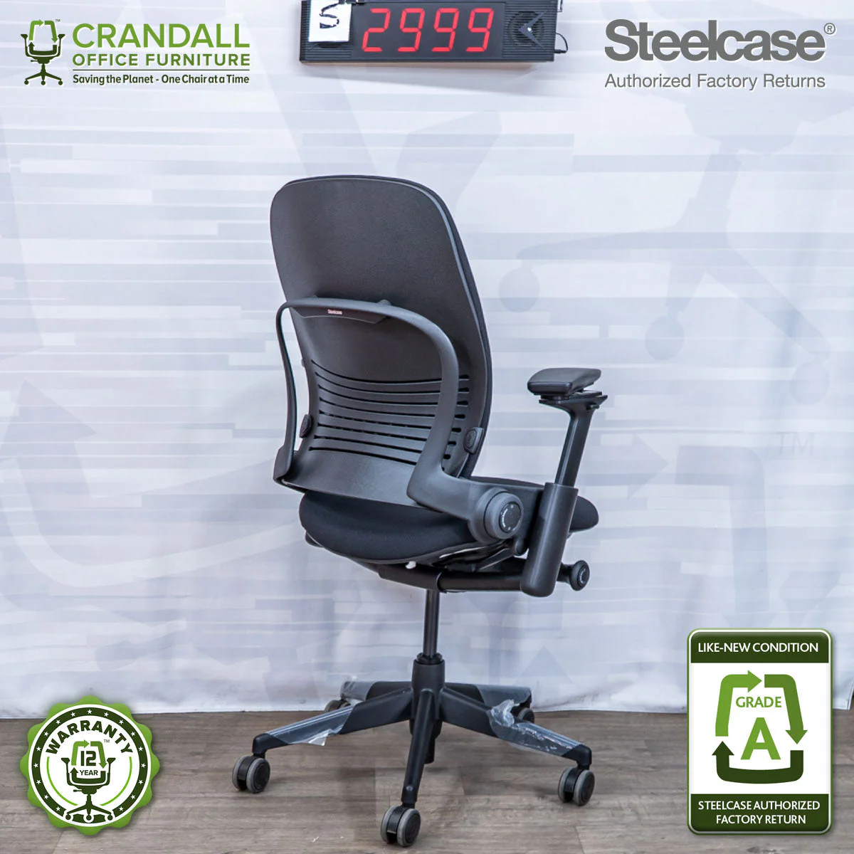S-2999 - Steelcase V2 Leap - Grade A - Image 2