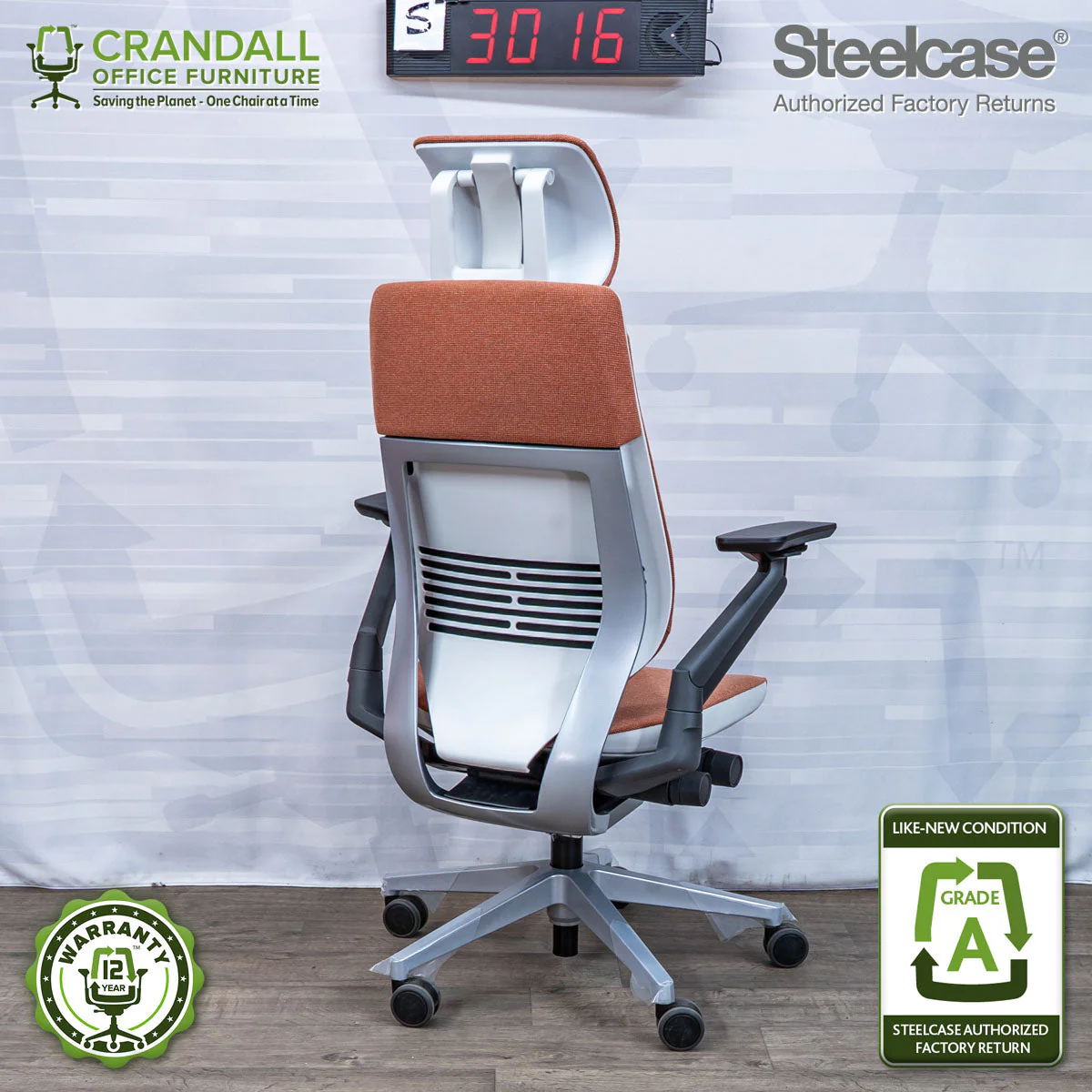 S-3016 - Steelcase Gesture with Headrest - Grade A - Image 2