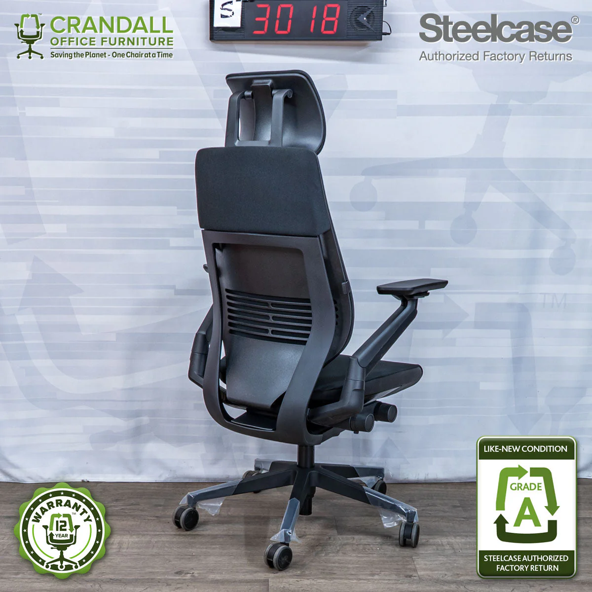 S-3018 - Steelcase Gesture with Headrest - Grade A - Image 2