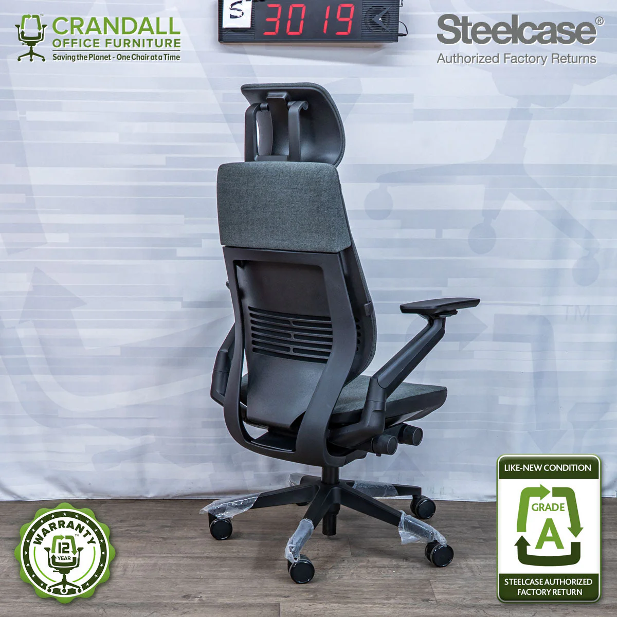 S-3019 - Steelcase Gesture with Headrest - Grade A - Image 2
