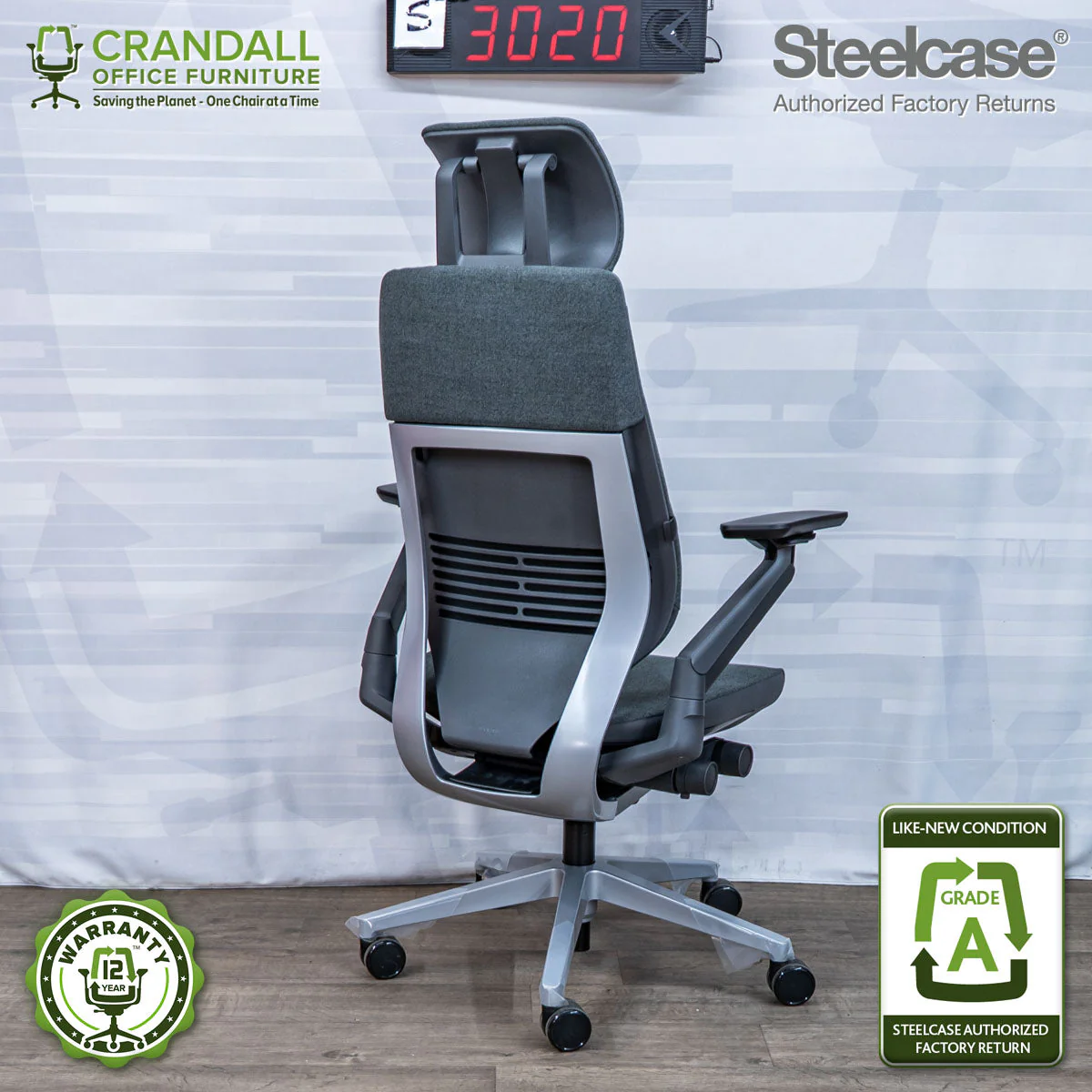 S-3020 - Steelcase Gesture with Headrest - Grade A - Image 2