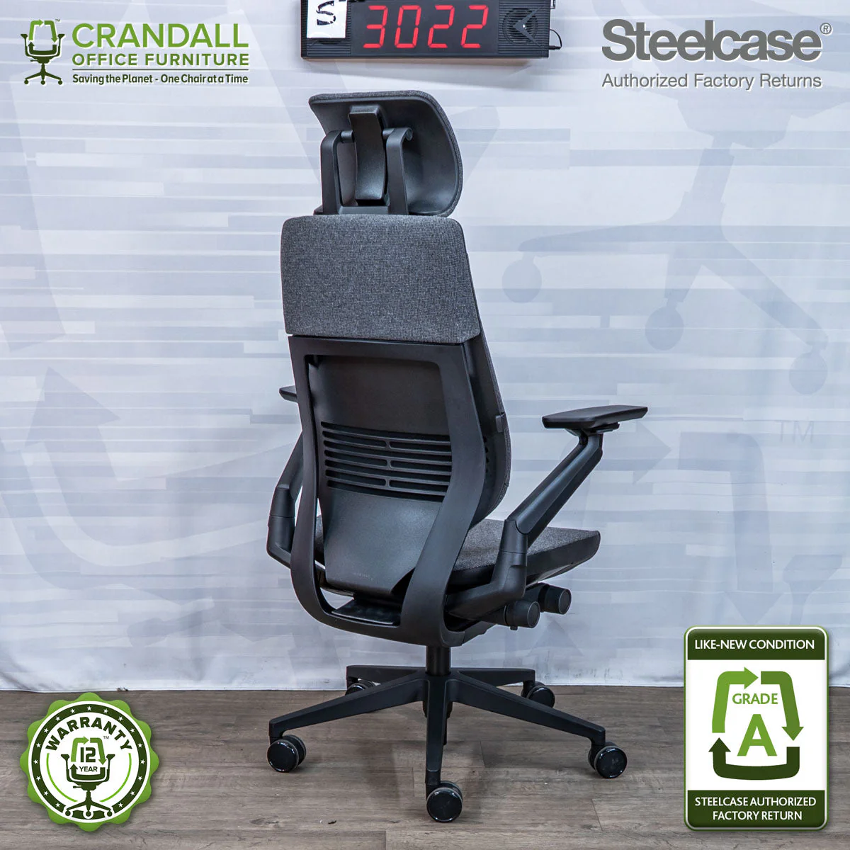 S-3022 - Steelcase Gesture with Headrest - Grade A - Image 2
