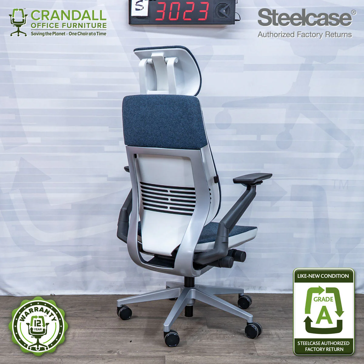 S-3023 - Steelcase Gesture with Headrest - Grade A - Image 2