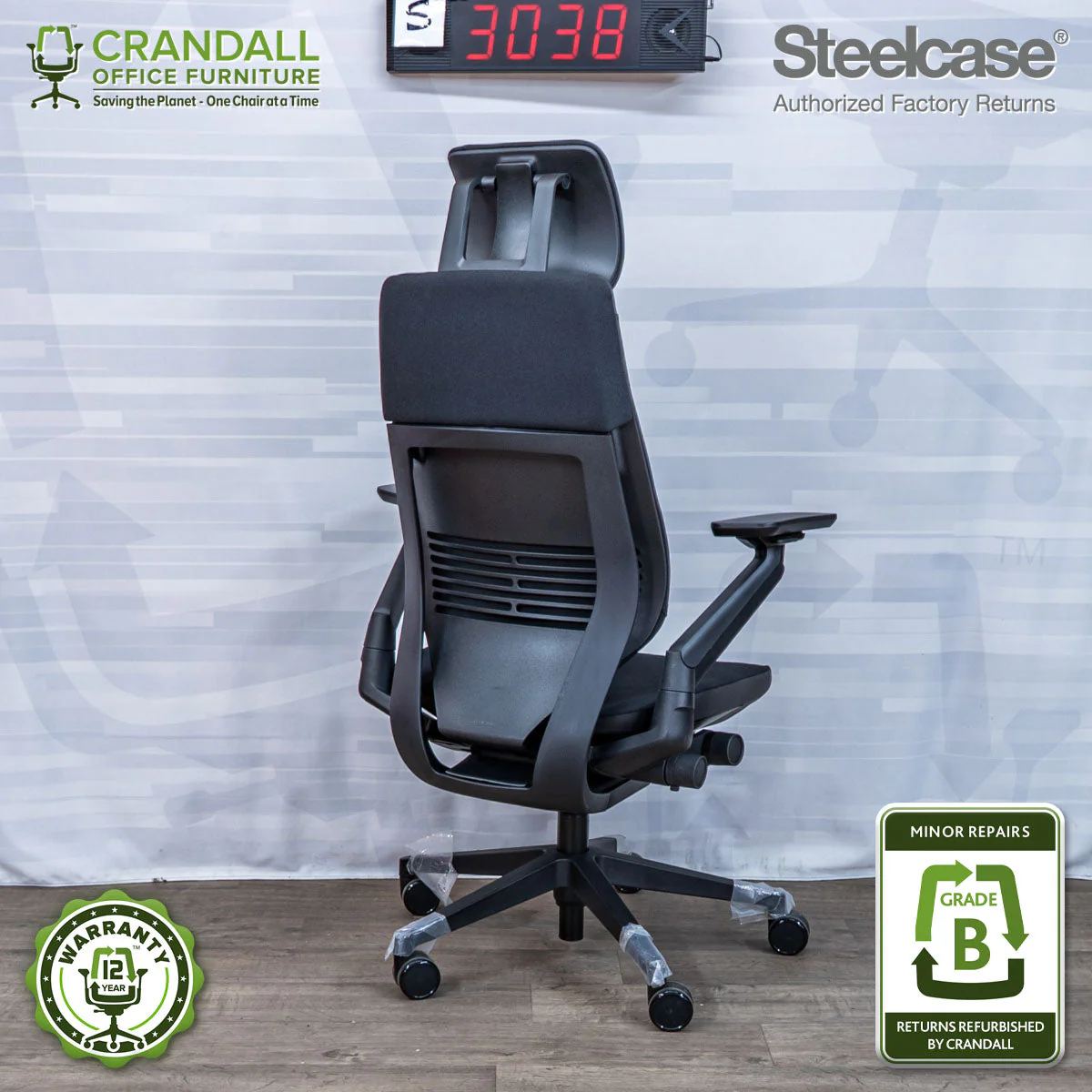 S-3038 - Steelcase Gesture with Headrest - Grade B - Image 2