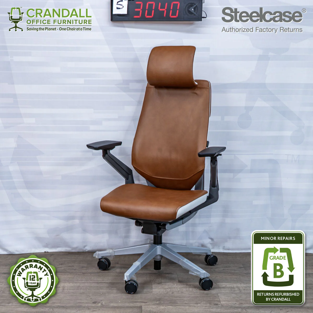 S-3040 - Steelcase Gesture with Headrest - Grade B
