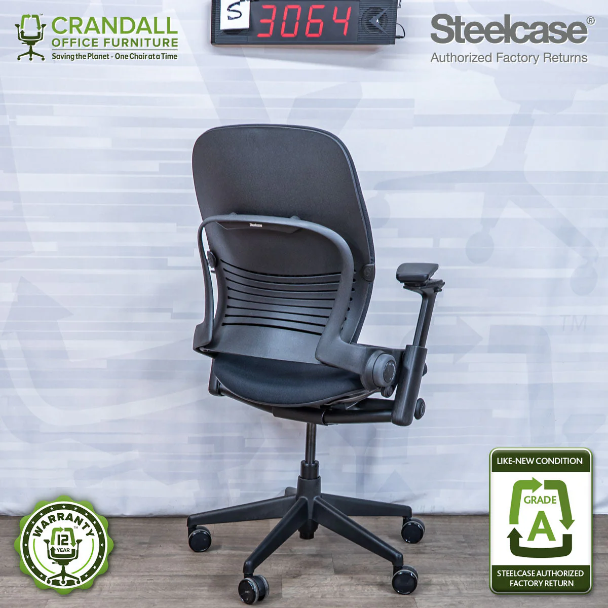 S-3064 - Steelcase V2 Leap - Grade A - Image 2