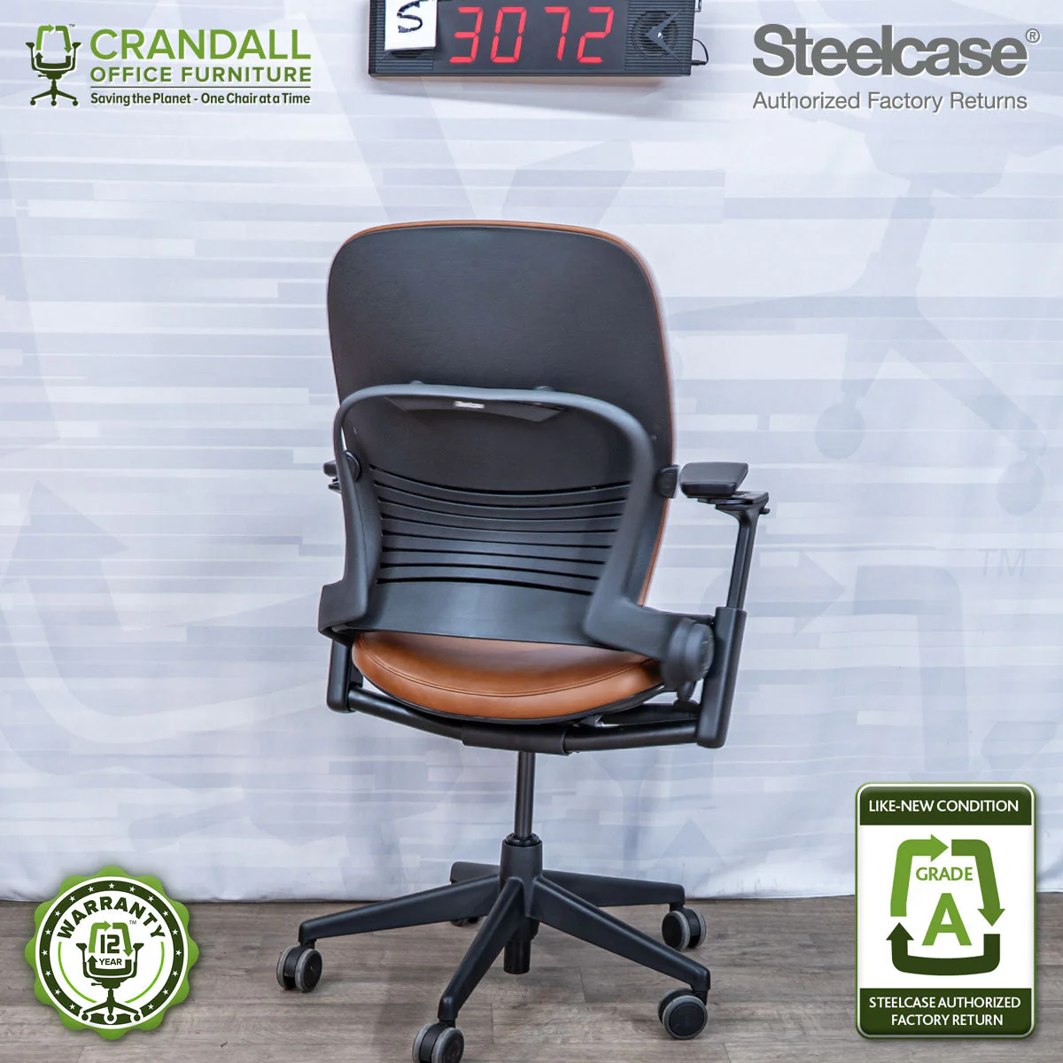 S-3072 - Steelcase V2 Leap - Grade A - Image 2