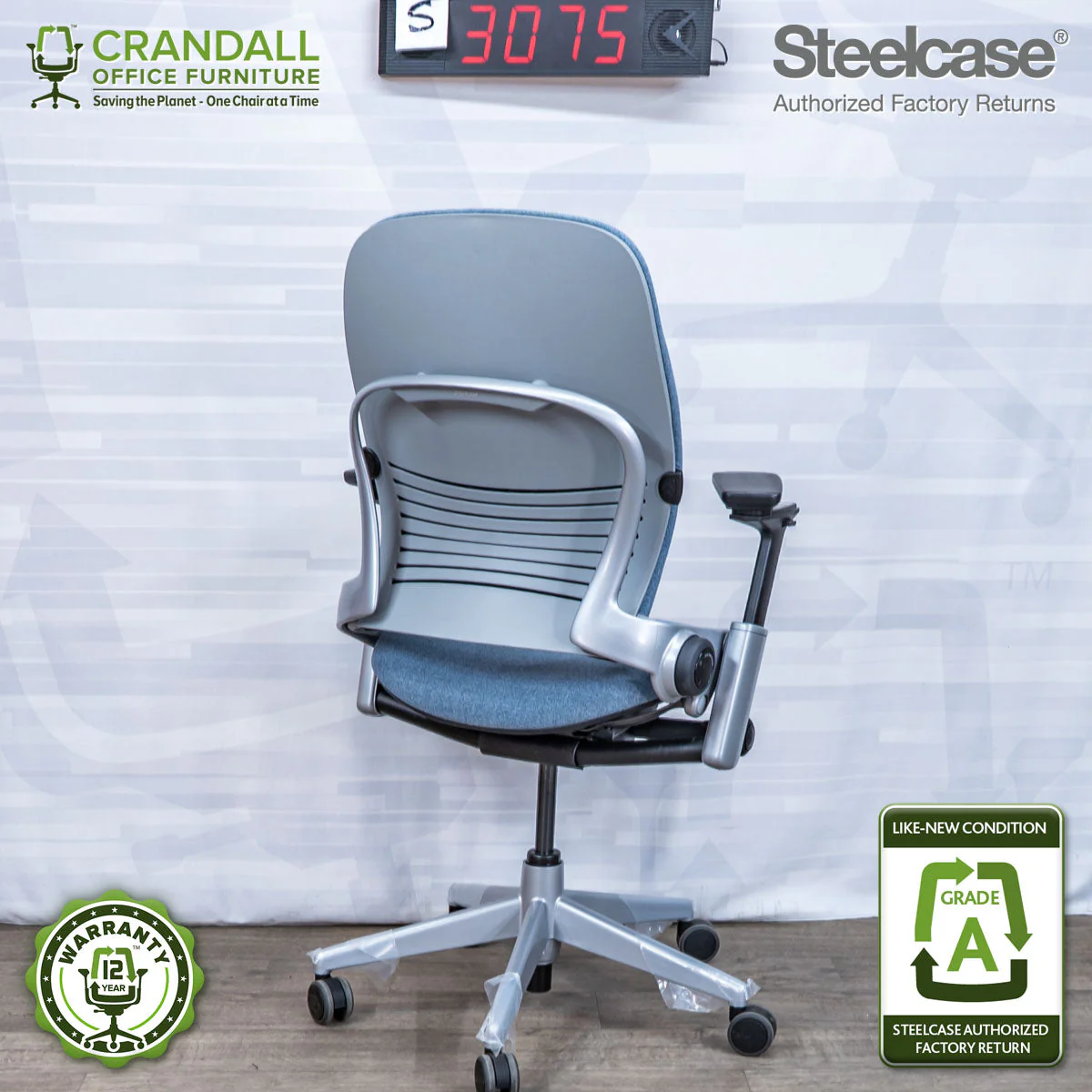 S-3075 - Steelcase V2 Leap - Grade A - Image 2