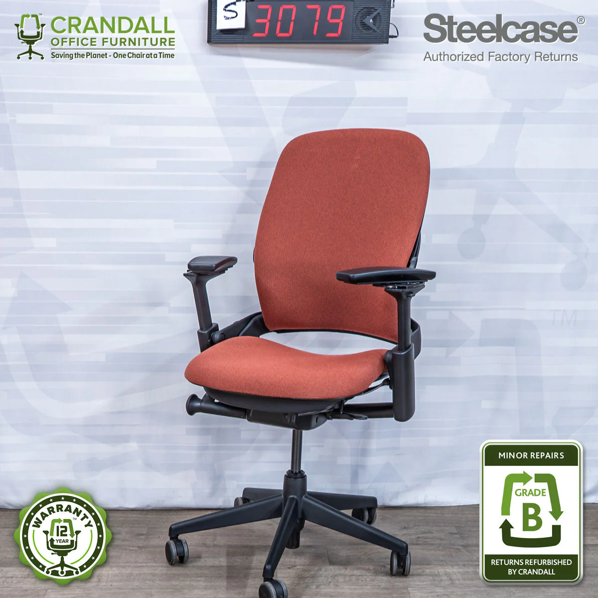 S-3079 - Steelcase V2 Leap - Grade B