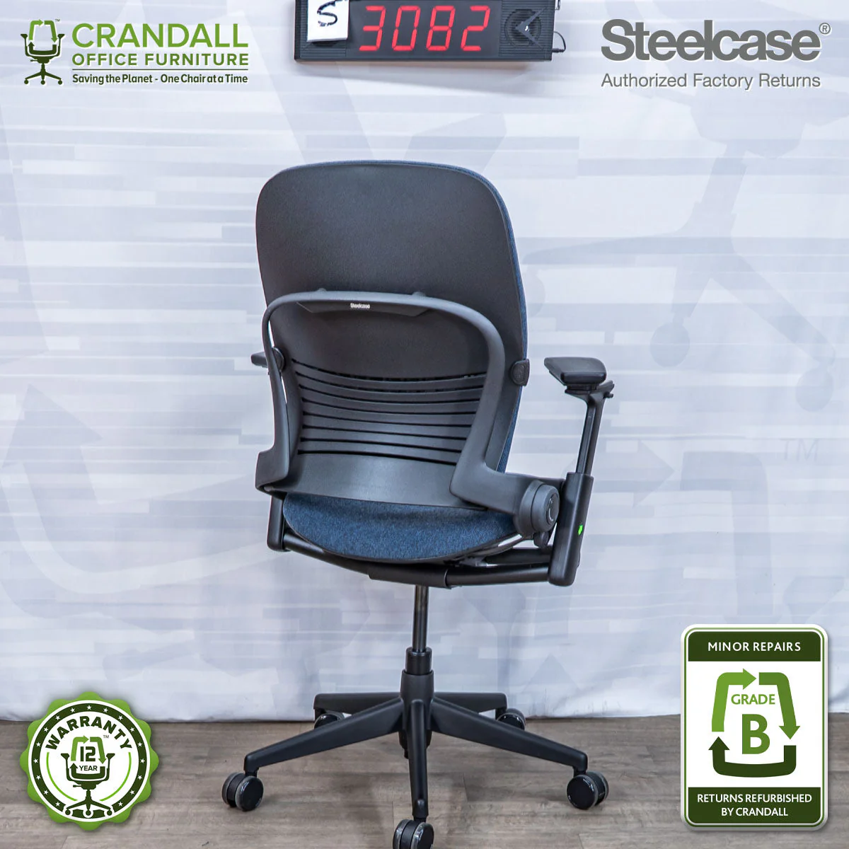 S-3082 - Steelcase V2 Leap - Grade B - Image 2