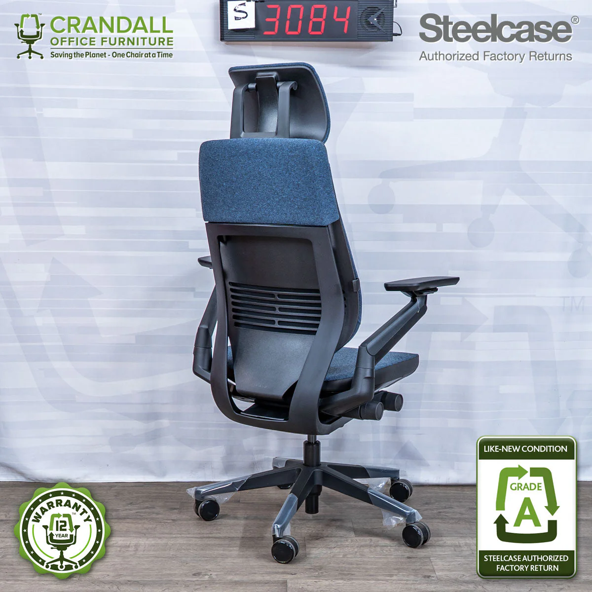 S-3084 - Steelcase Gesture with Headrest- Grade A - Image 2