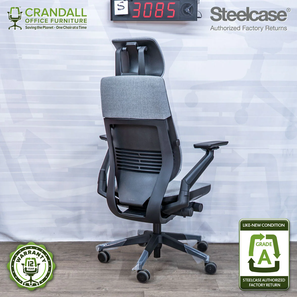 S-3085 - Steelcase Gesture with Headrest- Grade A - Image 2