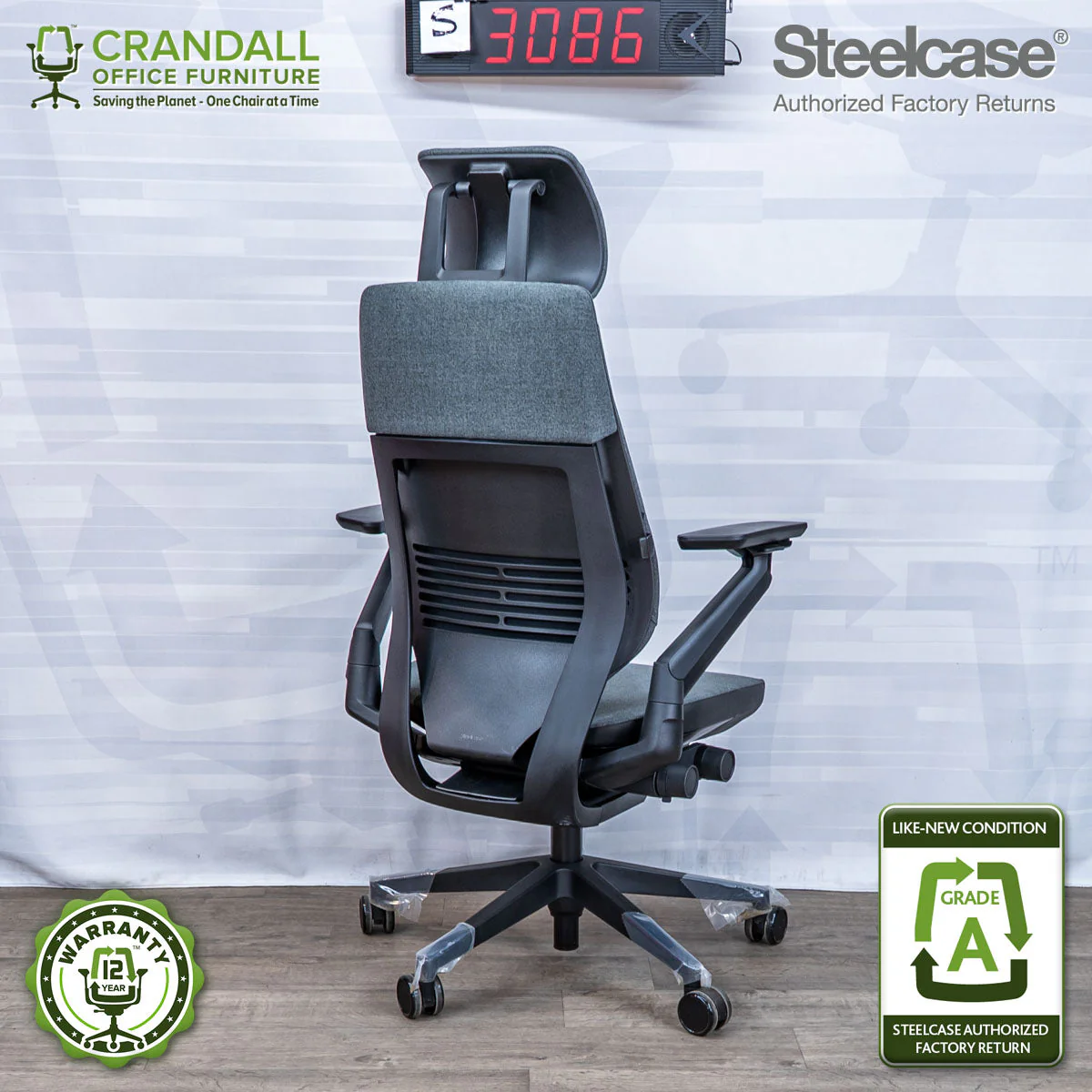 S-3086 - Steelcase Gesture with Headrest- Grade A - Image 2