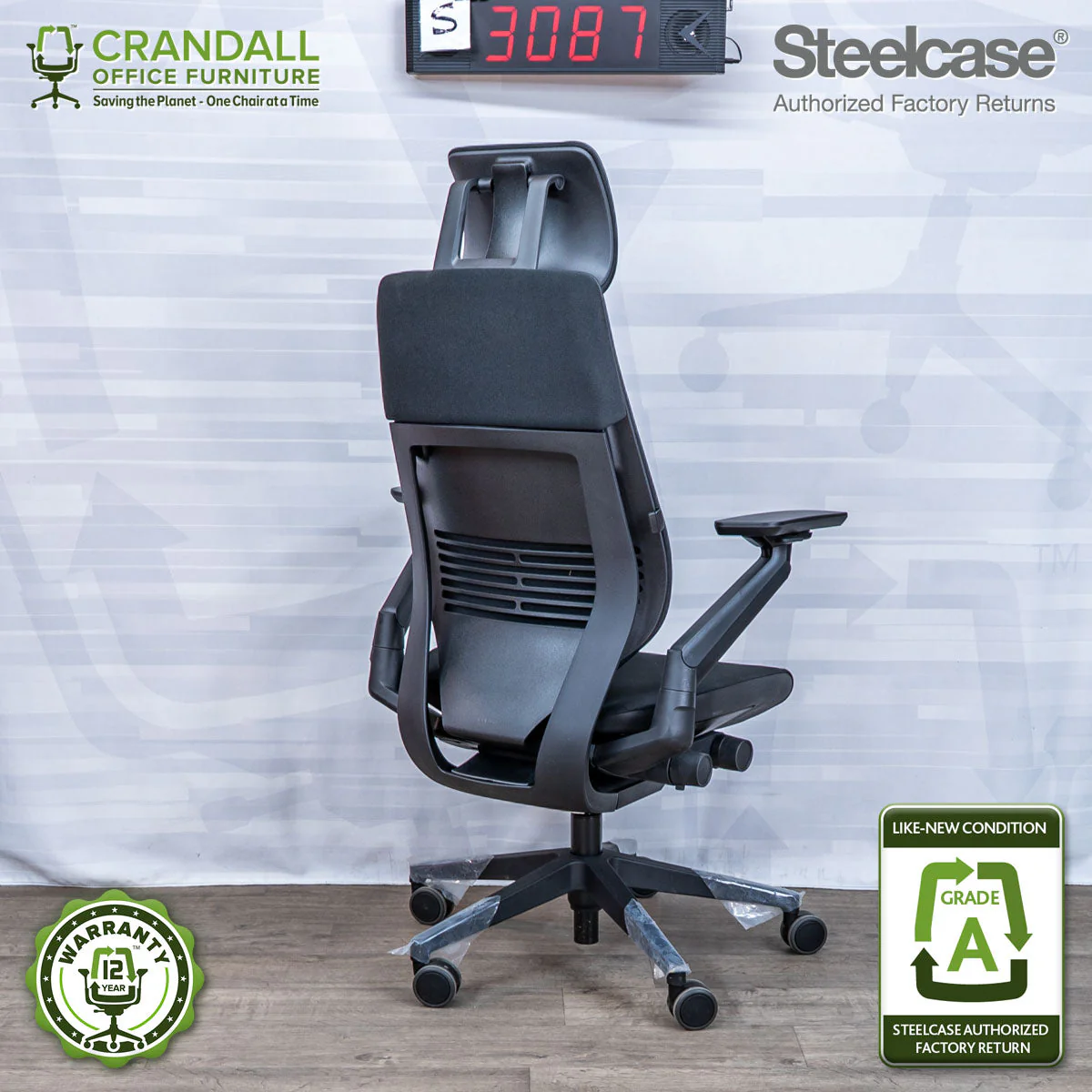 S-3087 - Steelcase Gesture with Headrest- Grade A - Image 2