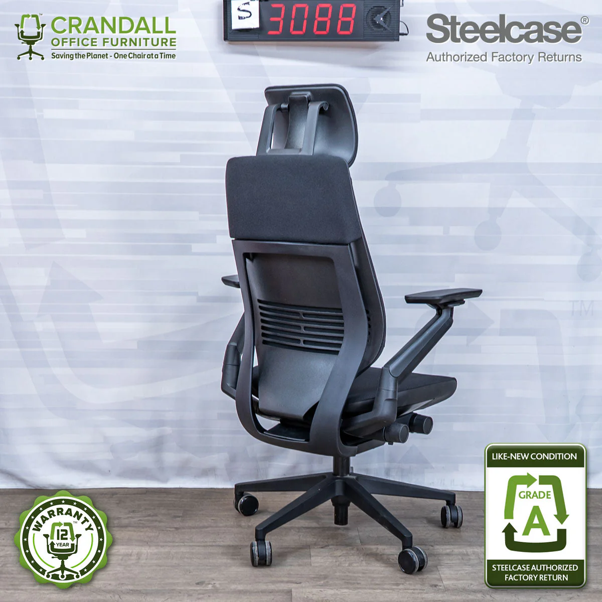 S-3088 - Steelcase Gesture  with Headrest Grade A - Image 2