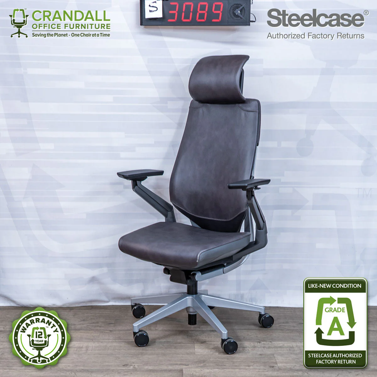 S-3089 - Steelcase Gesture with Headrest- Grade A