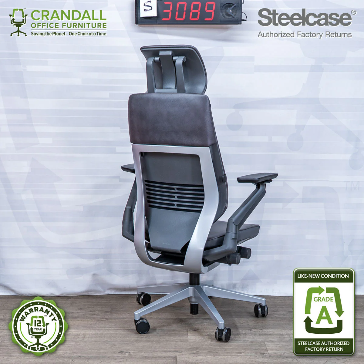 S-3089 - Steelcase Gesture with Headrest- Grade A - Image 2