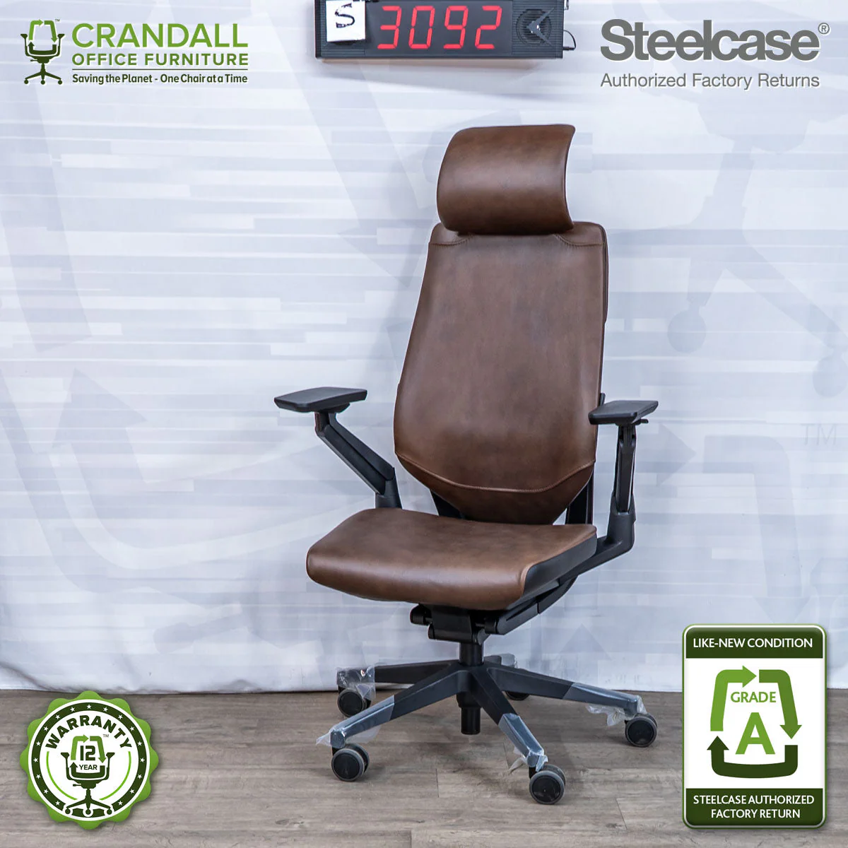 S-3092 - Steelcase Gesture with Headrest- Grade A