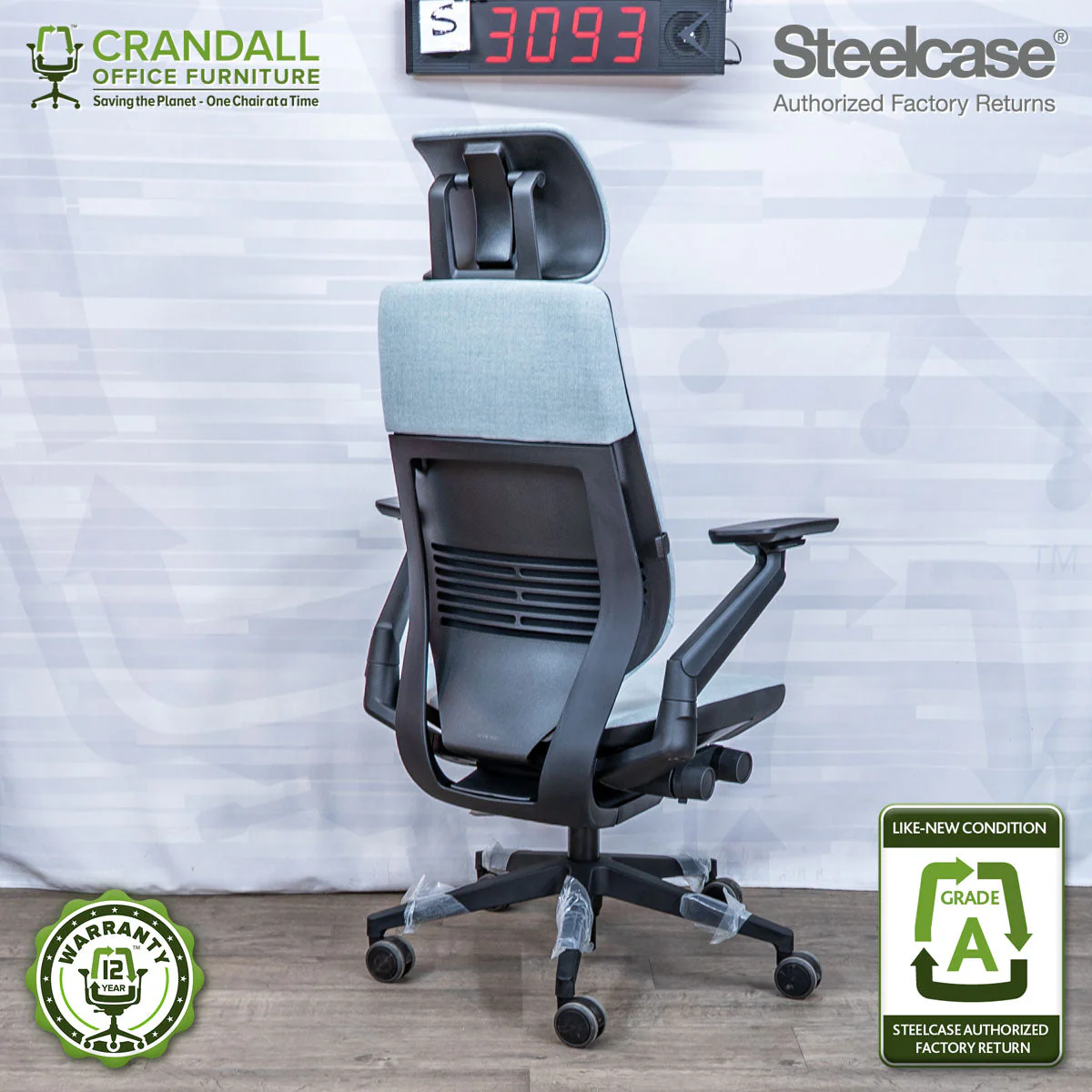 S-3093 - Steelcase Gesture with Headrest- Grade A - Image 2