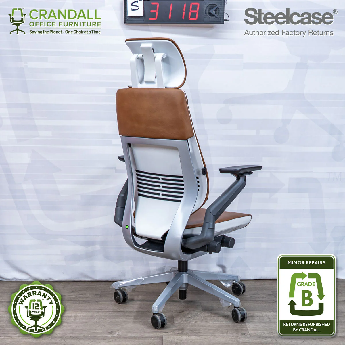 S-3118 - Steelcase Gesture with Headrest - Grade B - Image 2