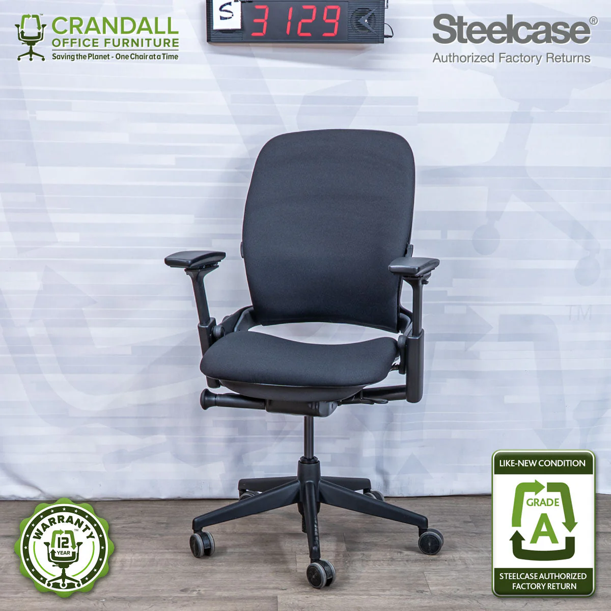 S-3129 - Steelcase V2 Leap - Grade A