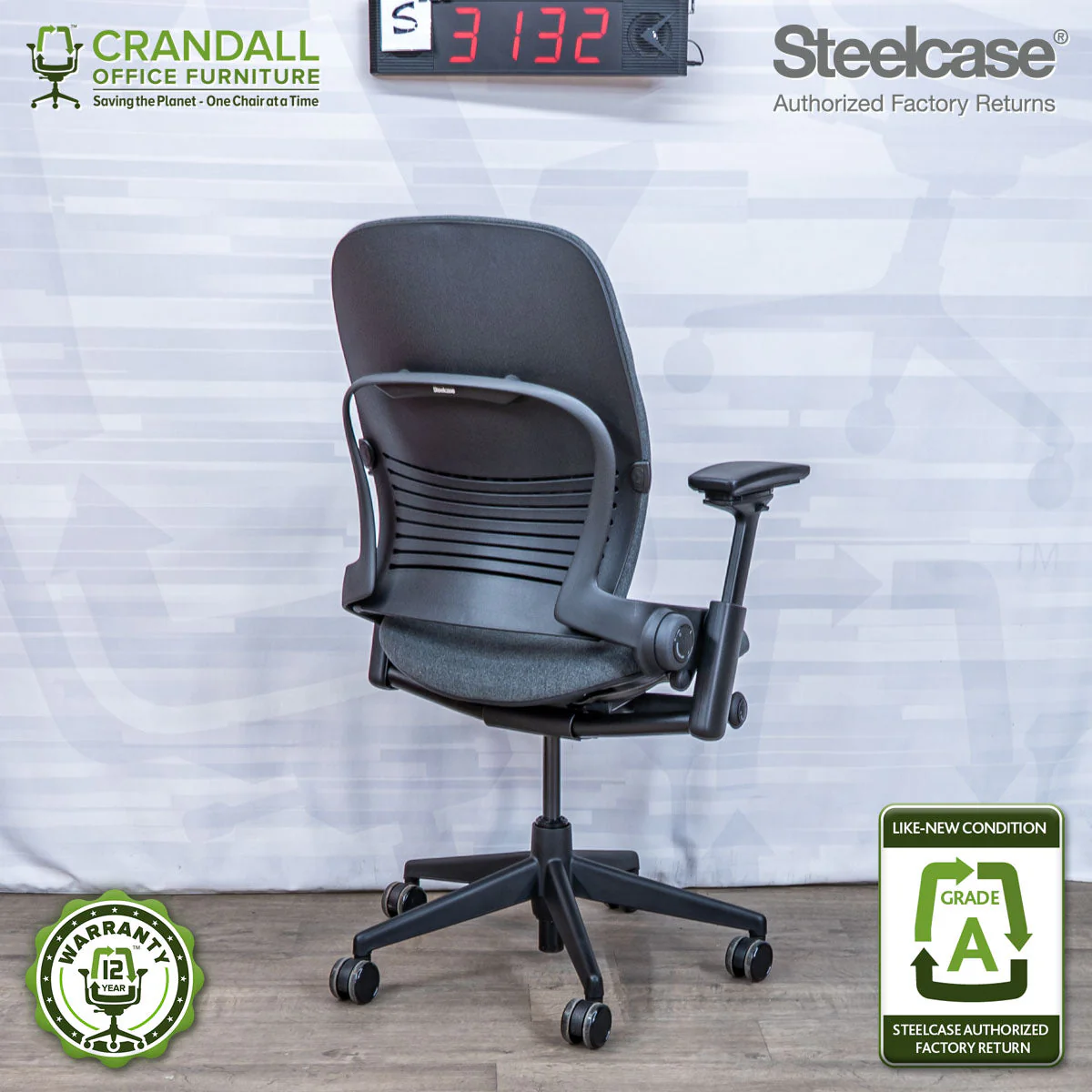 S-3132 - Steelcase V2 Leap - Grade A - Image 2