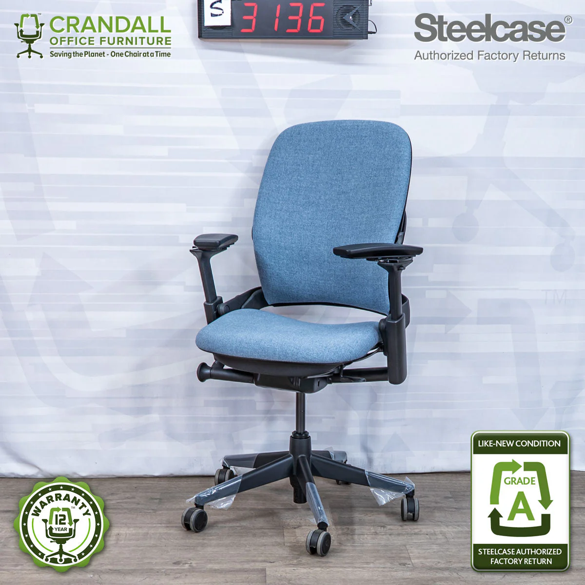 S-3136 - Steelcase V2 Leap - Grade A