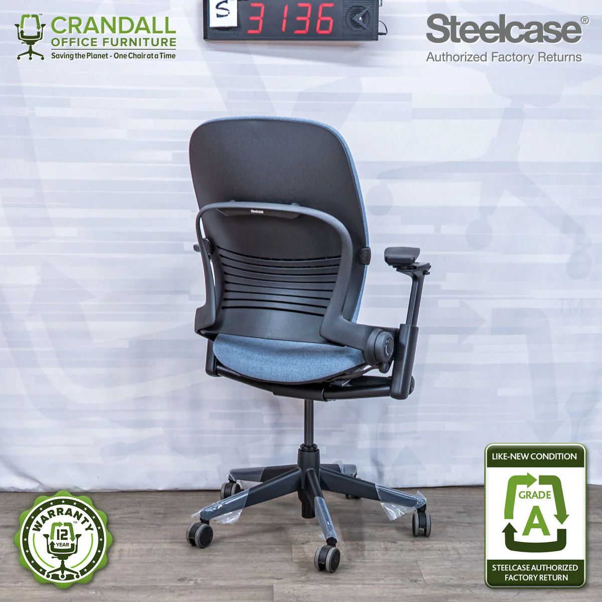 S-3136 - Steelcase V2 Leap - Grade A - Image 2